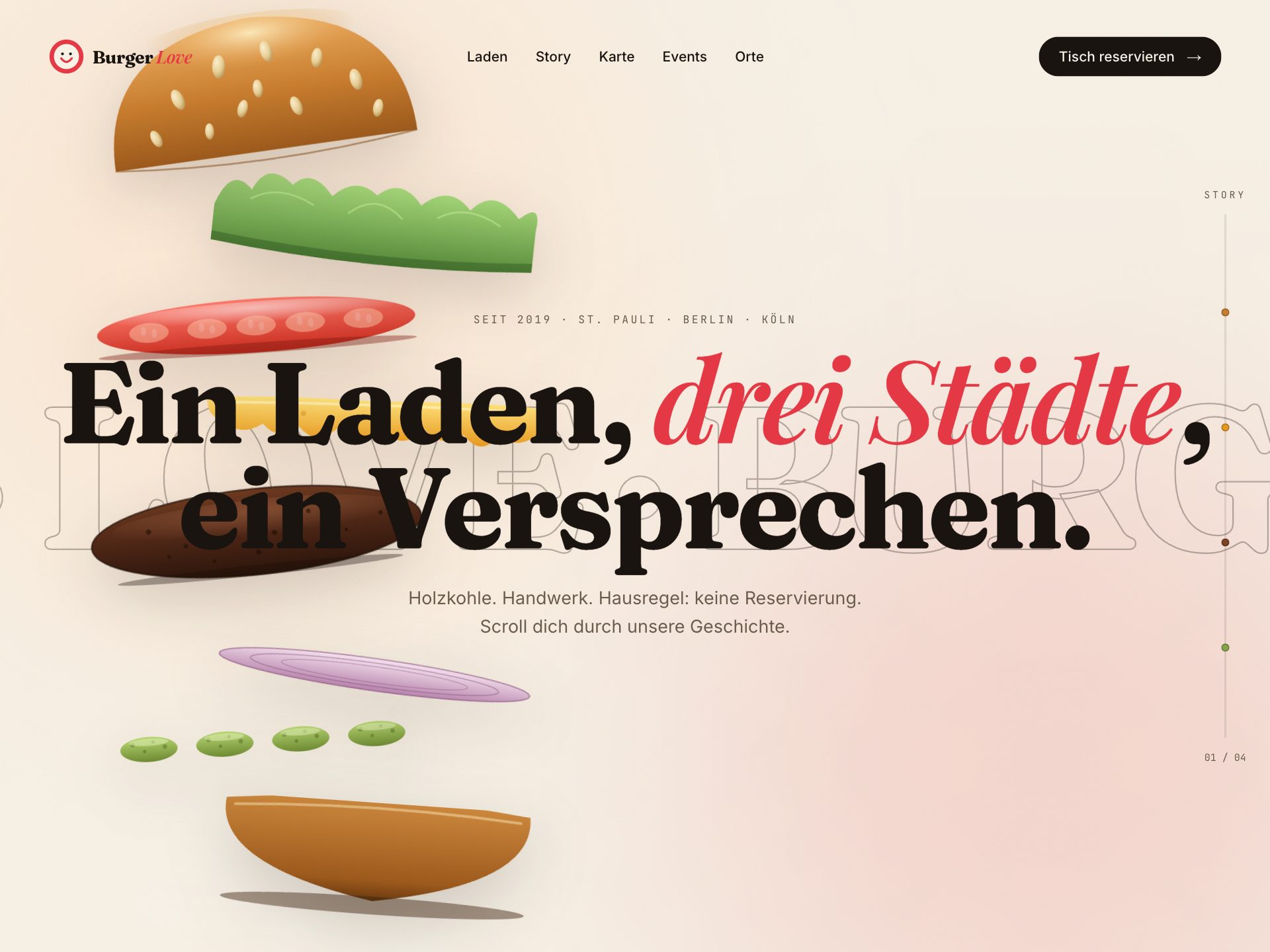 Vorschau der Website von Burger Love