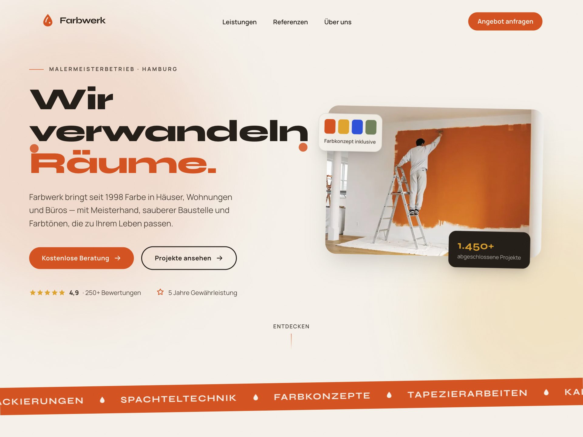 Vorschau der Website von Farbwerk